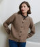Cardigan femme en laine et coton uni marron ROCHE