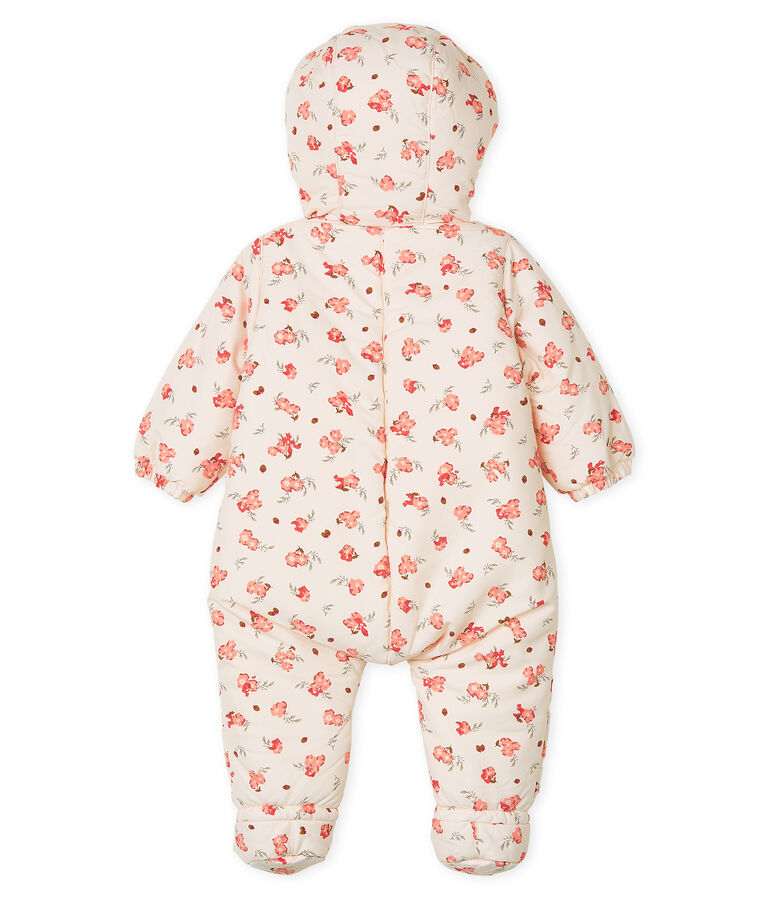 Combipilote microfibre imprim&eacute;e b&eacute;b&eacute; fille rose FLEUR/blanc MULTICO