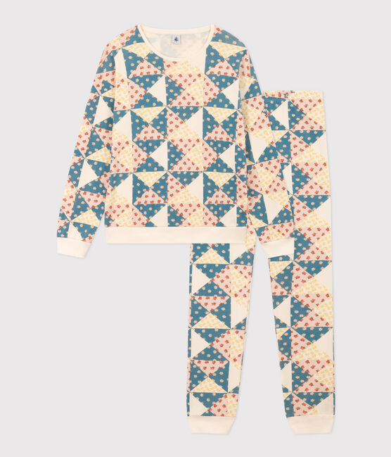 Pyjama patchwork en coton femme blanc AVALANCHE/ MULTICO