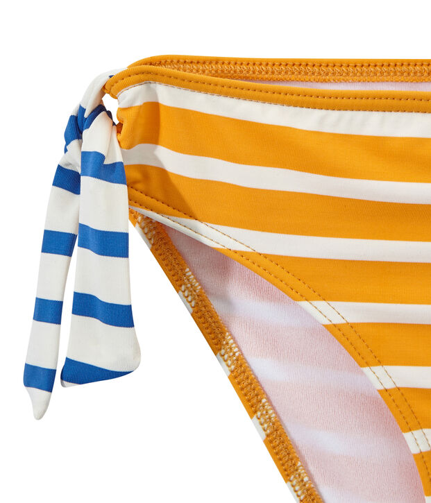Maillot de bain fille 2 pi&egrave;ces jaune/blanc