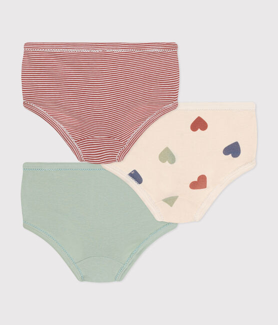 Lot de 3 culottes taille haute cœur en coton enfant variante 1