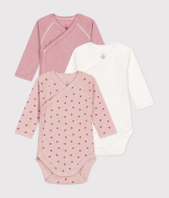 Lot de 3 bodies croisés manches longues en coton bébé variante 2