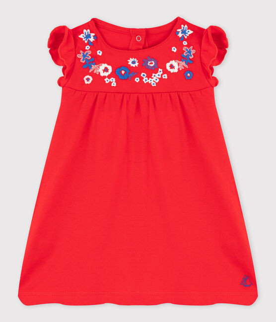 Robe bébé fille brodée rouge PEPS