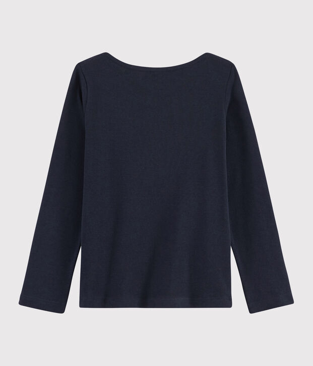 Tee-shirt s&eacute;rigraphi&eacute; enfant fille bleu