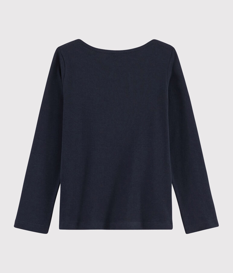 Tee-shirt s&eacute;rigraphi&eacute; enfant fille bleu SMOKING