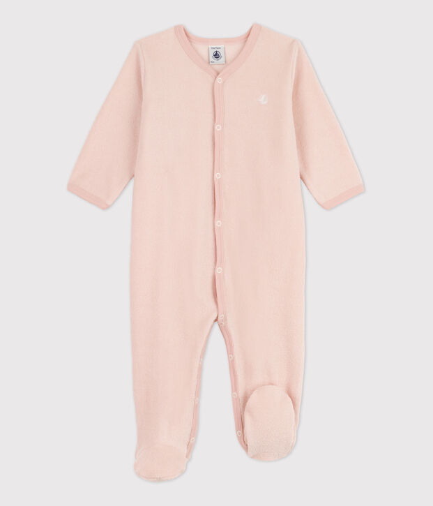 Pyjama b&eacute;b&eacute; en bouclette &eacute;ponge rose