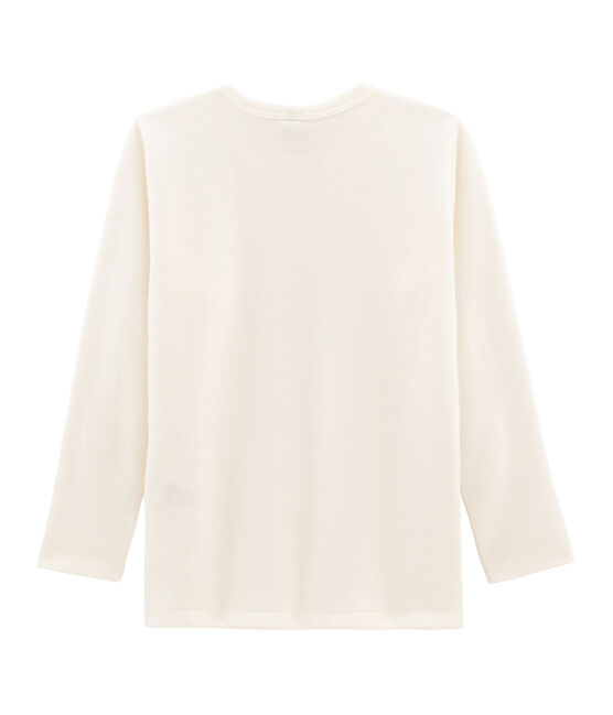 Tee-shirt manches longues enfant en laine et coton gris ECRU