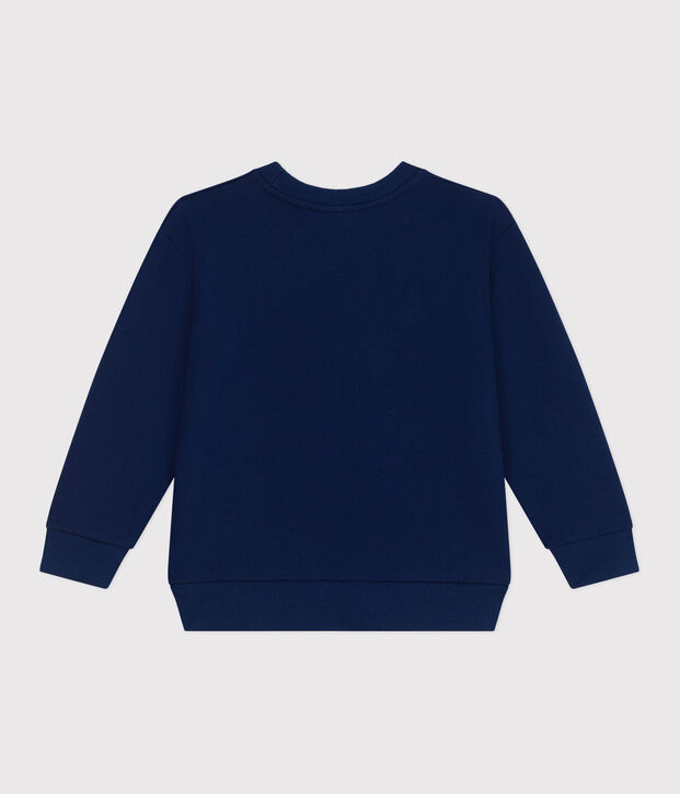 Sweatshirt enfant mixte en coton imprim&eacute; bleu