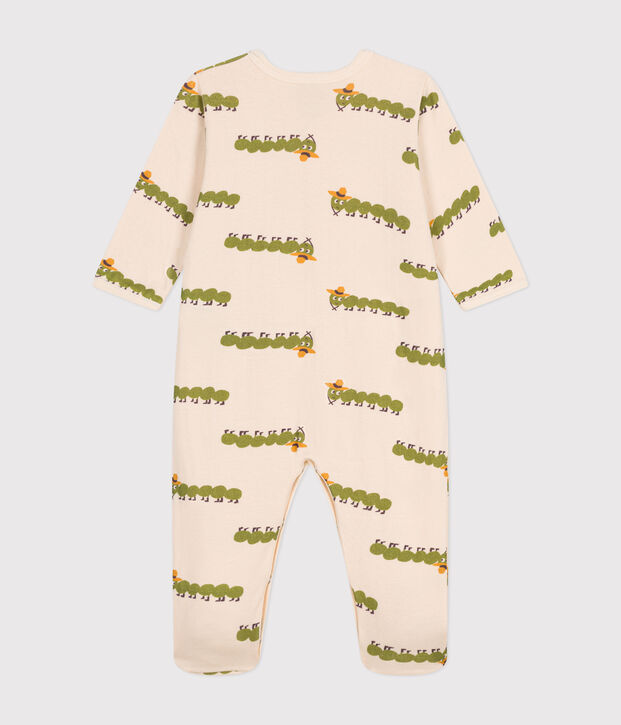 Pyjama imprim&eacute; animal en coton b&eacute;b&eacute; &eacute;cru/multicouleur