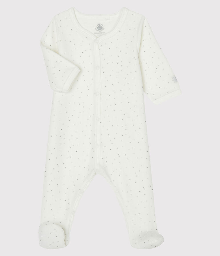 Dors-bien blanc &agrave; imprim&eacute; &eacute;toiles en velours blanc MARSHMALLOW/blanc MULTICO