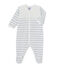 Dors bien bébé rayé blanc LAIT/gris POUSSIERE