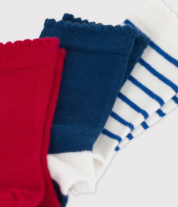 Lot de 3 paires de chaussettes enfant fille multicouleur