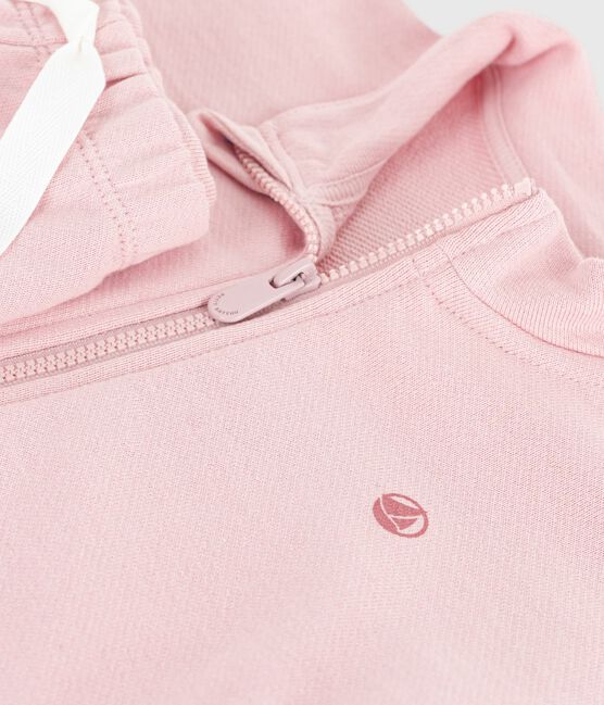 Ensemble sweatshirt et pantalon bébé en coton uni rose JOLI