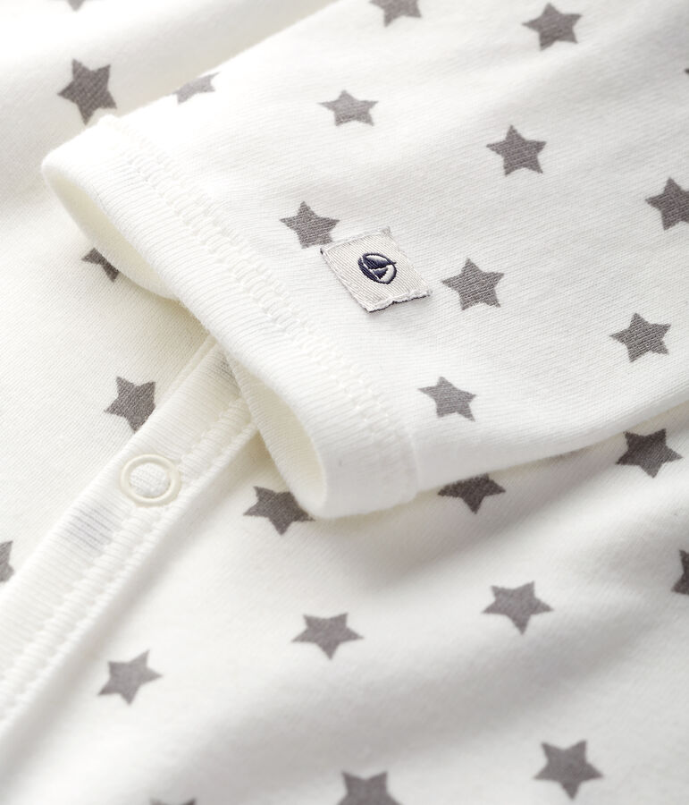 Dors-bien &agrave; &eacute;toiles b&eacute;b&eacute; en c&ocirc;te blanc MARSHMALLOW/gris GRIS