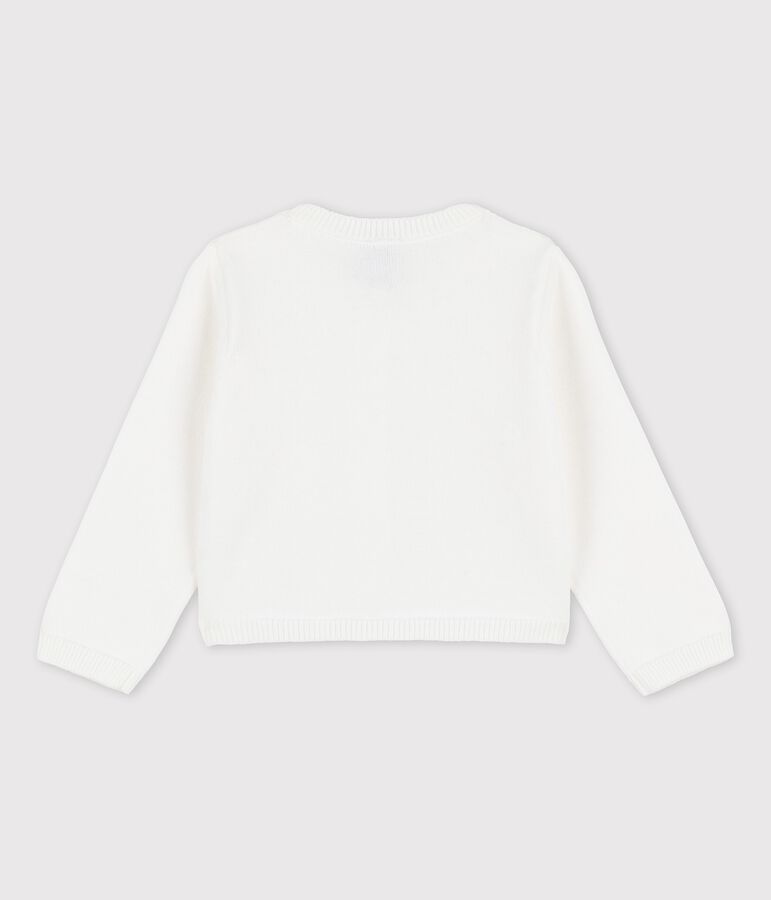 Cardigan en tricot raffin&eacute; b&eacute;b&eacute; blanc MARSHMALLOW