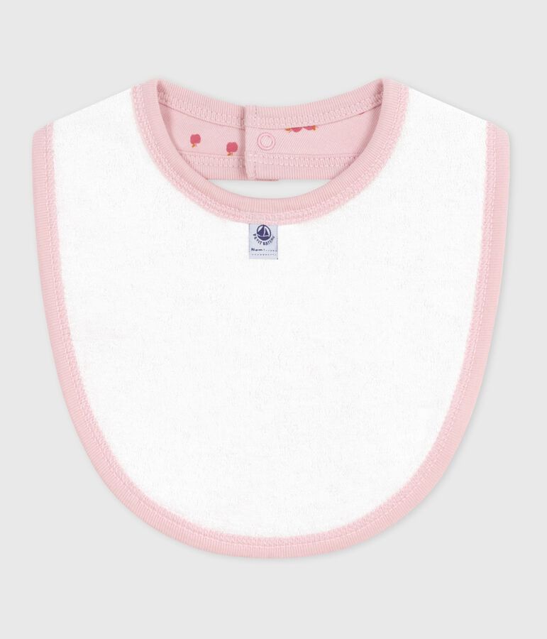 Bavoir naissance en coton imprim&eacute; rose/multicouleur