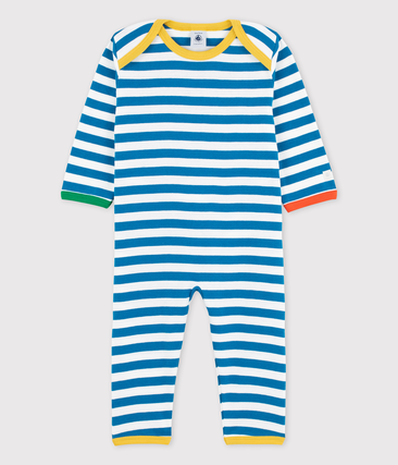 PETIT BATEAU - Dors-bien sans pression et sans pieds rayures bleues bébé en coton