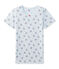 T-shirt fille imprimé en jersey stretch bleu FRAICHEUR/blanc MULTICO