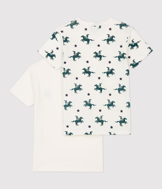 Lot de 2 tee shirts manches courtes imprimé chevaliers petit garçon en coton variante 1