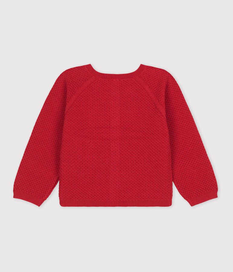 Cardigan en coton enfant fille rouge