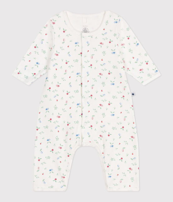 Bodyjama bébé en coton sans pieds fruits blanc MARSHMALLOW/blanc MULTICO