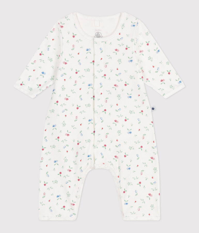 Bodyjama b&eacute;b&eacute; en coton sans pieds fruits blanc MARSHMALLOW/blanc MULTICO