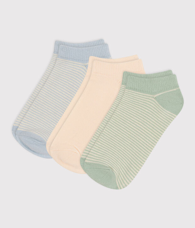3 paires de chaussettes en coton milleraies enfant multicouleur