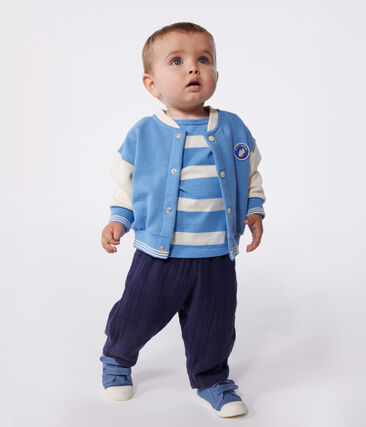 Veste teddy bébé en coton colorblock