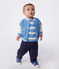 Veste teddy bébé en coton colorblock bleu ALASKA/ AVALANCHE