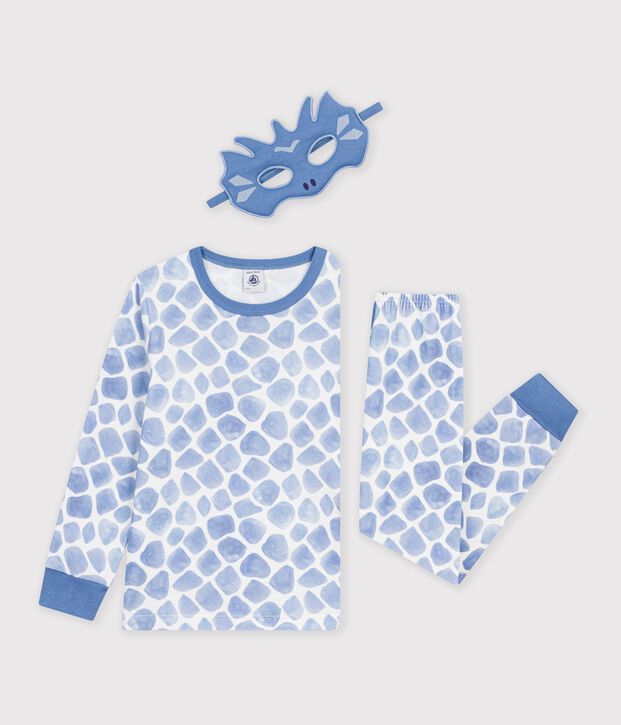 Pyjama d&eacute;guisement dragon enfant en coton bleu/bleu