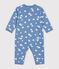 Pyjama b&eacute;b&eacute; en coton sans pieds imprim&eacute; c&oelig;urs bleu/blanc