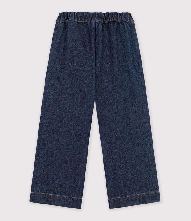 Pantalon wide leg enfant en denim bleu