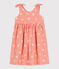 Robe sans manches enfant en coton imprimé orange ABRICOT/ MARSHMALLOW