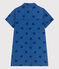 Robe enfant  manches courtes en coton cœurs bleu ALASKA FONCE/ MEDIEVAL