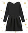 Robe bi-matière femme taille coupée noir NOIR
