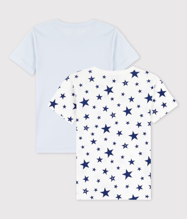 Lot de 2 t-shirts manches courtes &eacute;toiles petit gar&ccedil;on en coton multicouleur