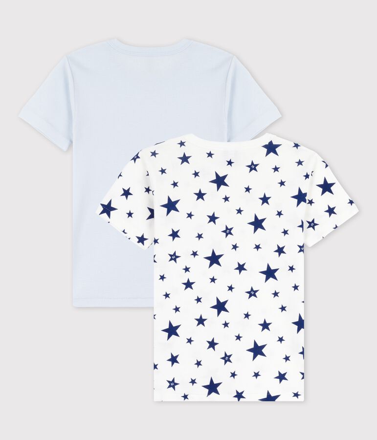 Lot de 2 t-shirts manches courtes &eacute;toiles petit gar&ccedil;on en coton multicouleur