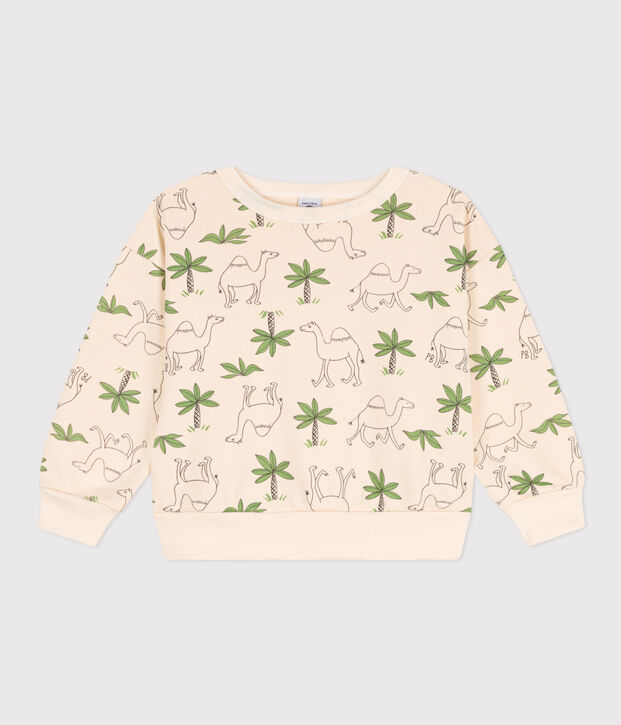 Sweatshirt en molleton enfant fille / gar&ccedil;on &eacute;cru/multicouleur