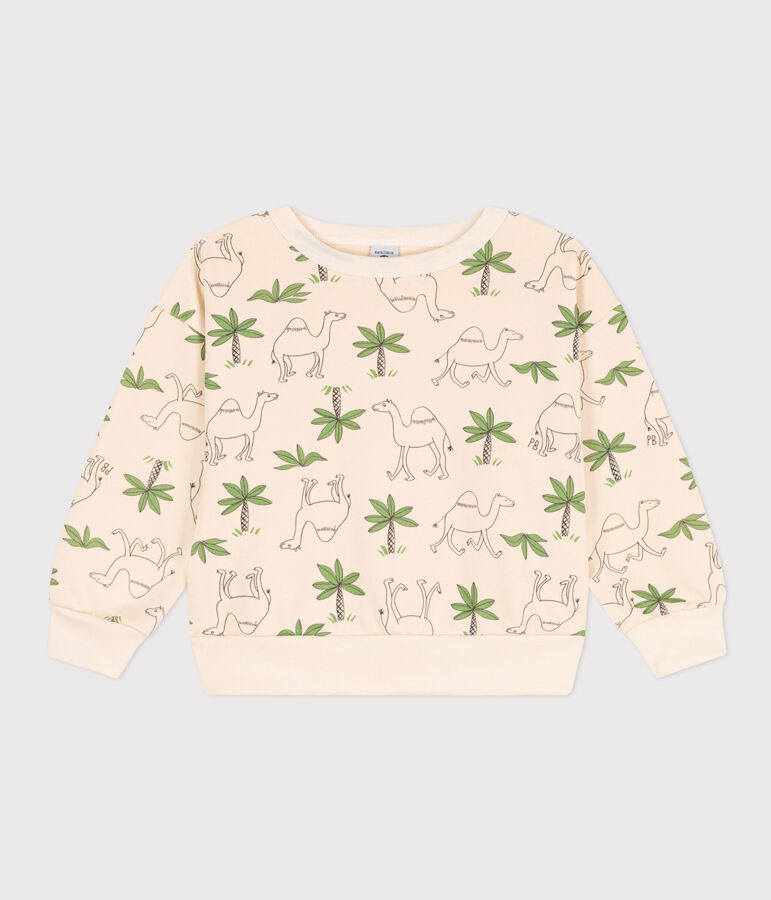 Sweatshirt en molleton enfant fille / gar&ccedil;on &eacute;cru/multicouleur