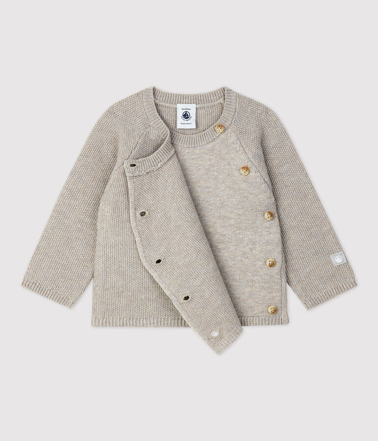 Cardigan b&eacute;b&eacute; en tricot laine et coton FALAISE CHINE