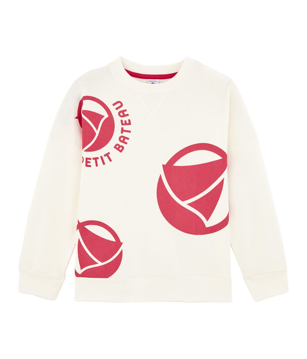 Sweat shirt enfant fille - gar&ccedil;on blanc/rose