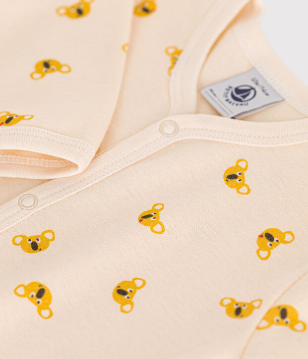 Pyjama sans pieds en coton b&eacute;b&eacute; &eacute;cru/multicouleur