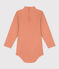 Body manches longues col roulé en coton bébé rose SIENNA