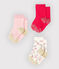 Lot de 3 paires de chaussettes bébé fille rose CHARME