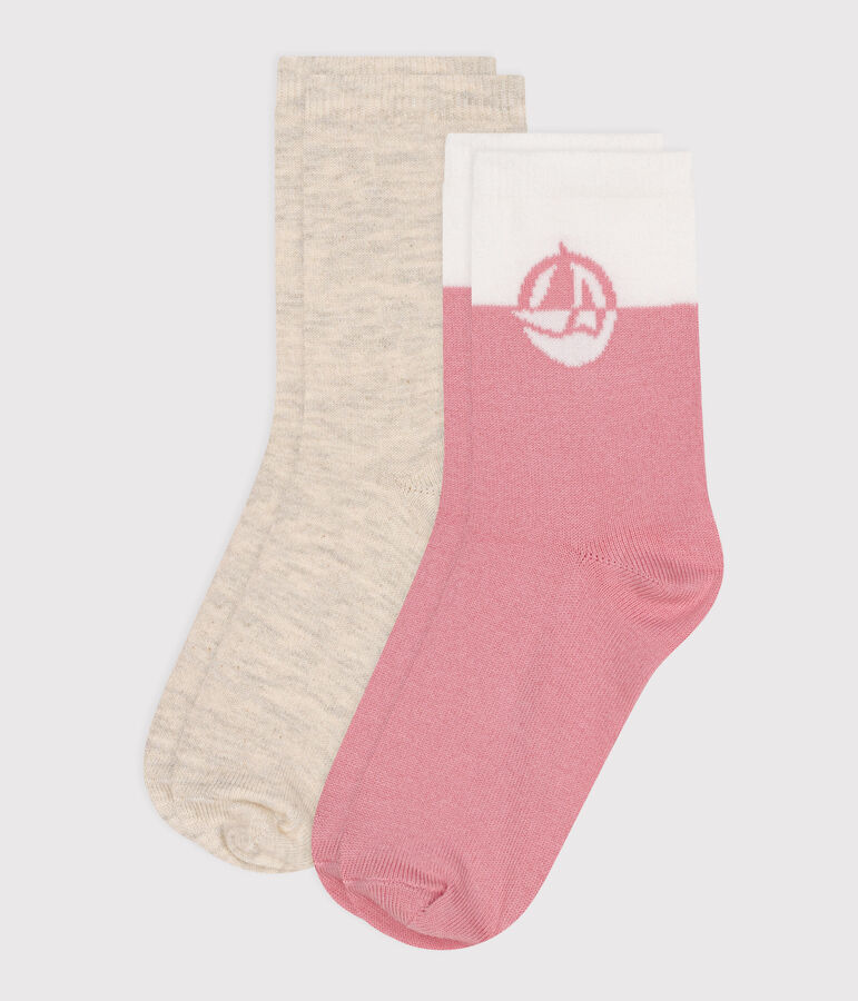 2 paires de chaussettes enfant fille en coton logo variante 1