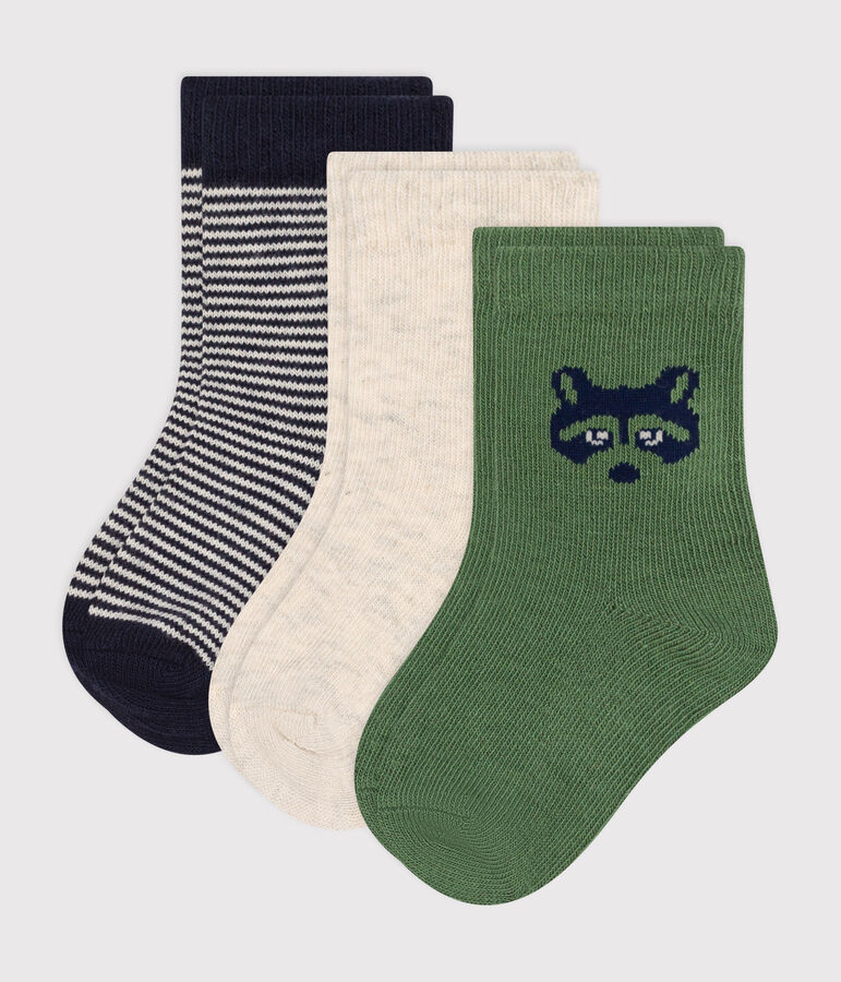 3 paires de chaussettes en coton raton b&eacute;b&eacute; multicouleur