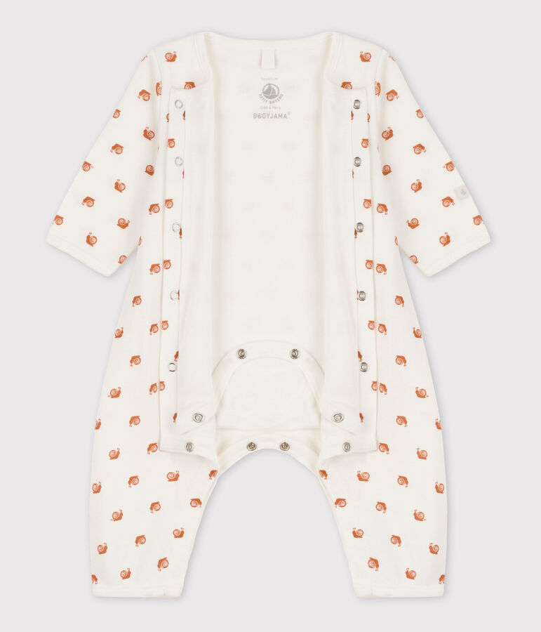 Bodyjama sans pieds imprim&eacute; b&eacute;b&eacute; en coton blanc MARSHMALLOW/ ECUREUIL