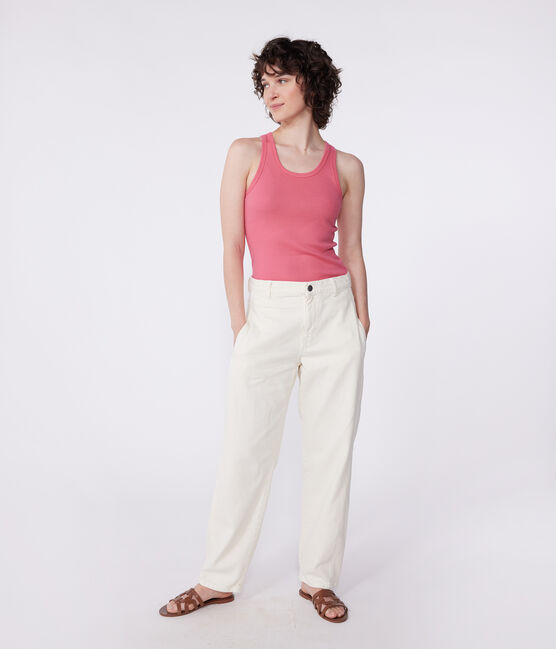 Débardeur Femme l'Iconique en coton uni rose PEONIA