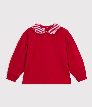 Sweatshirt à col enfant en coton uni