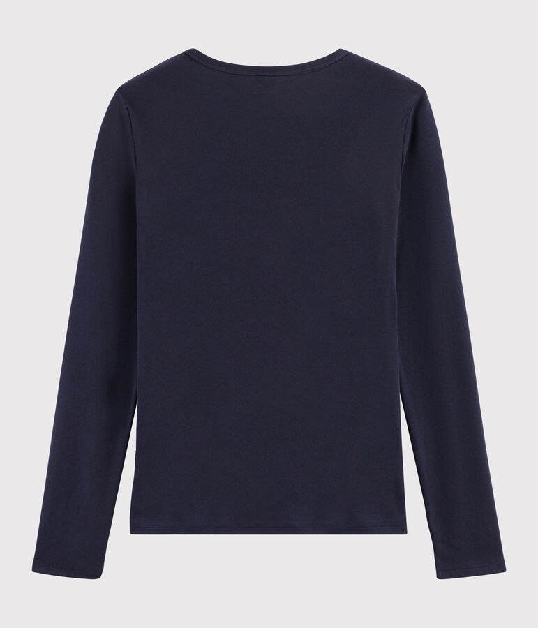 T-shirt col V iconique en coton Femme bleu SMOKING